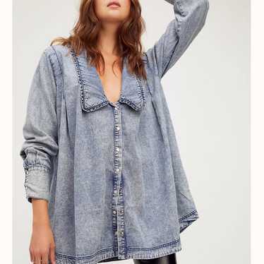 Free people charlie denim buttondown