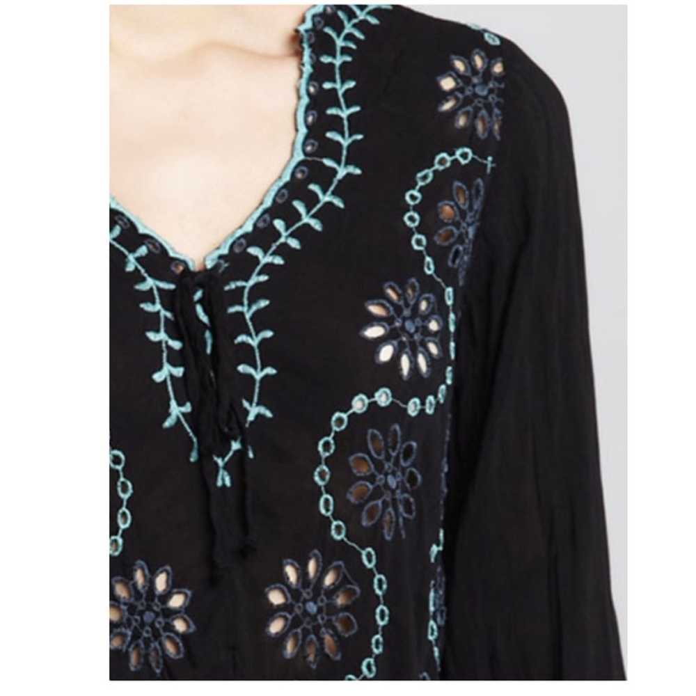 Johnny Was Burch black & blue tunic - image 5