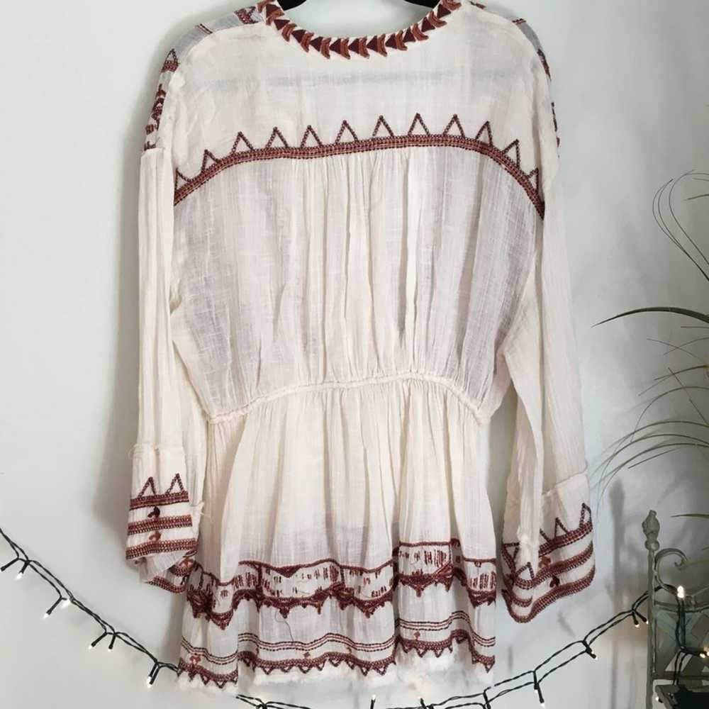 Free people top gauze cream orange rust - image 4