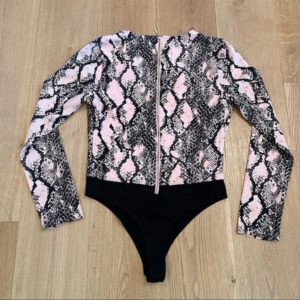 NBD X Naven Snakeskin Bodysuit in Pink & Black - image 6