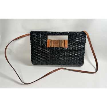 Rodo Vintage Rodo Black Wicker Shoulder Bag