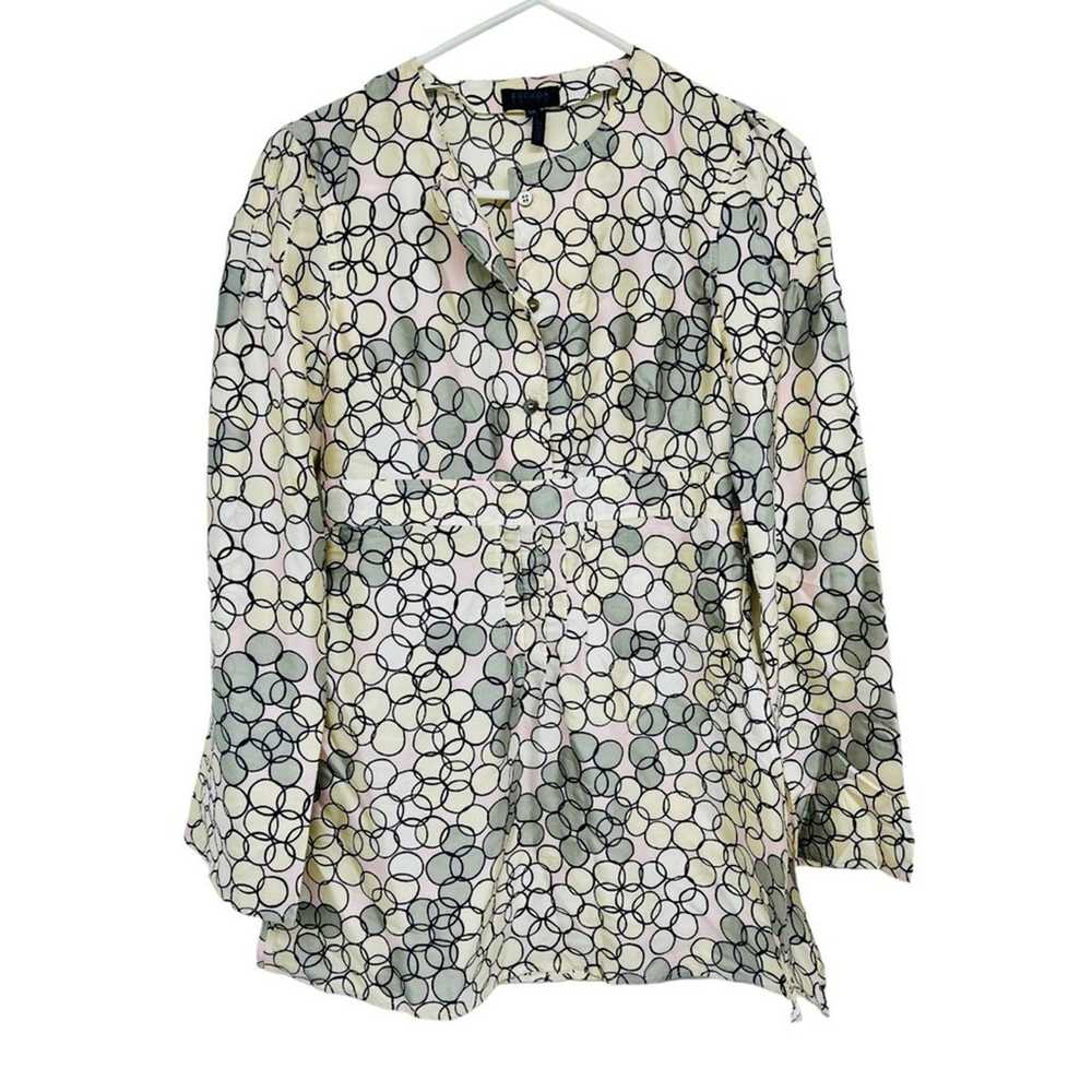 Escada sport 100% silk geometric print tunic top … - image 1