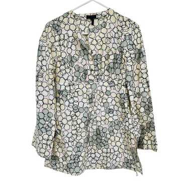 Escada sport 100% silk geometric print tunic top … - image 1