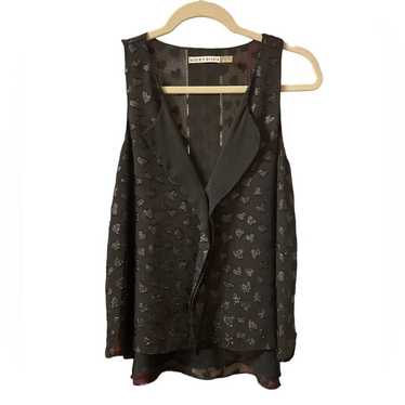 ALICE + OLIVIA METALLIC HEART BLOUSE