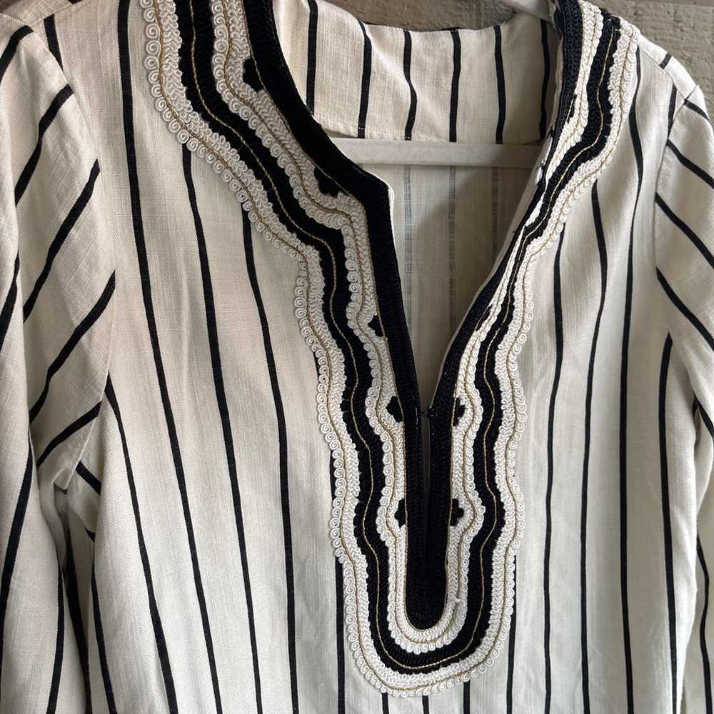 Tory Burch Filipa Embroidered Striped Tunic Blouse - image 9