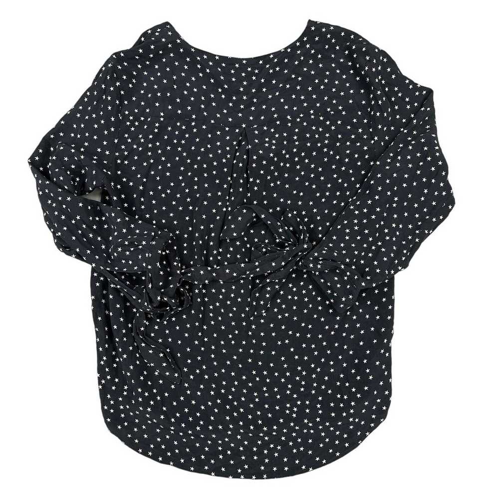 Madewell - Silk Star Scatter Tie Sleeve Top in Bl… - image 4