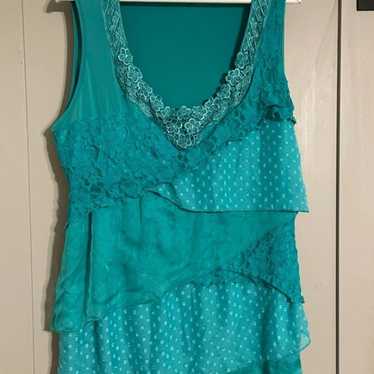 One World Size 2X Womens Teal Blue Sleeveless Shi… - image 1