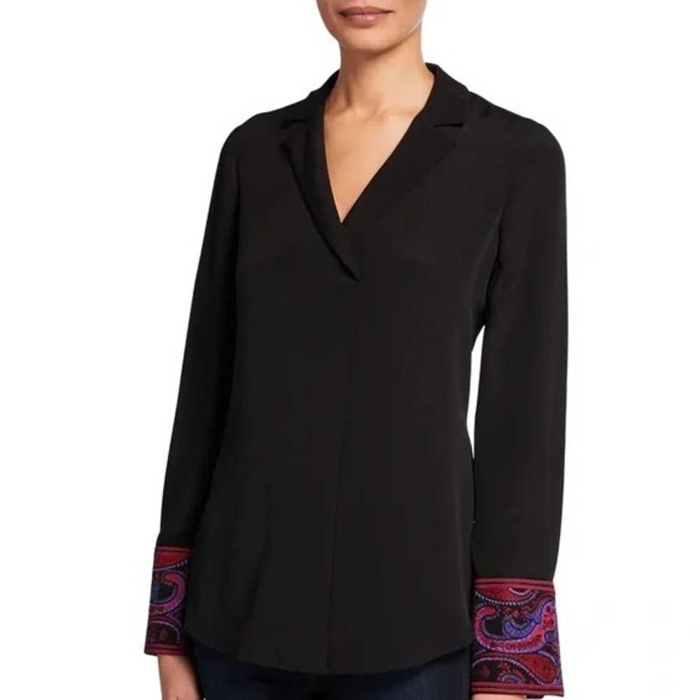 Kobi Halperin Maxima V-Neck Long-Sleeve Silk Blou… - image 1