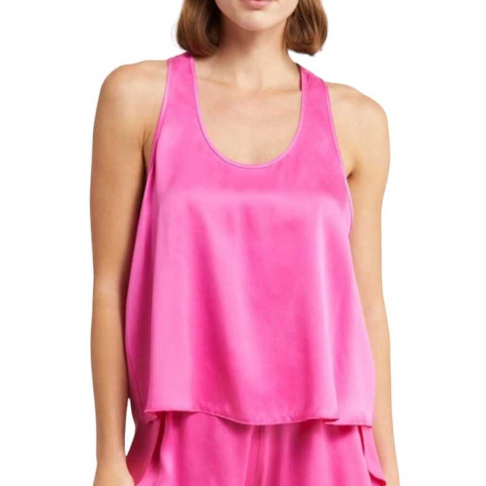 Lunya Good In Bed Hot Pink Racerback Washable Sil… - image 1