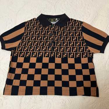 FENDI FF Logo Polo Shirt Short Sleeve Brown/Black - image 1