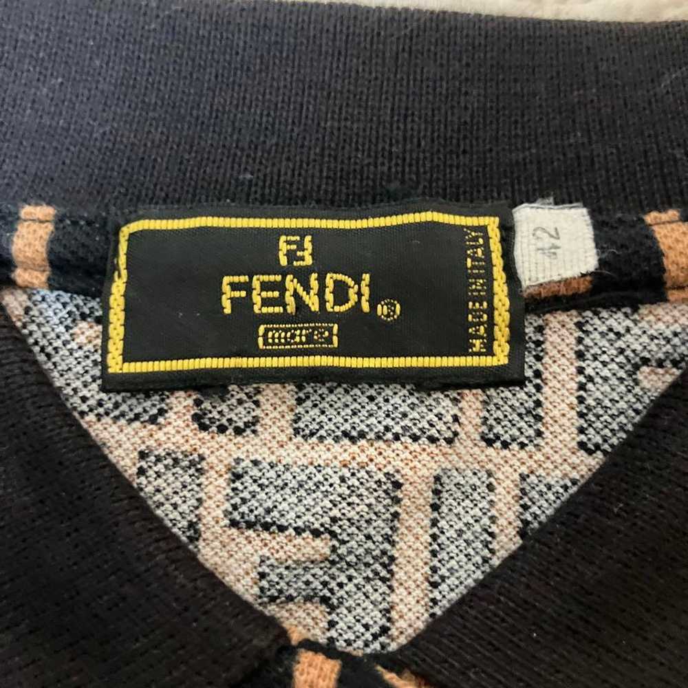 FENDI FF Logo Polo Shirt Short Sleeve Brown/Black - image 8