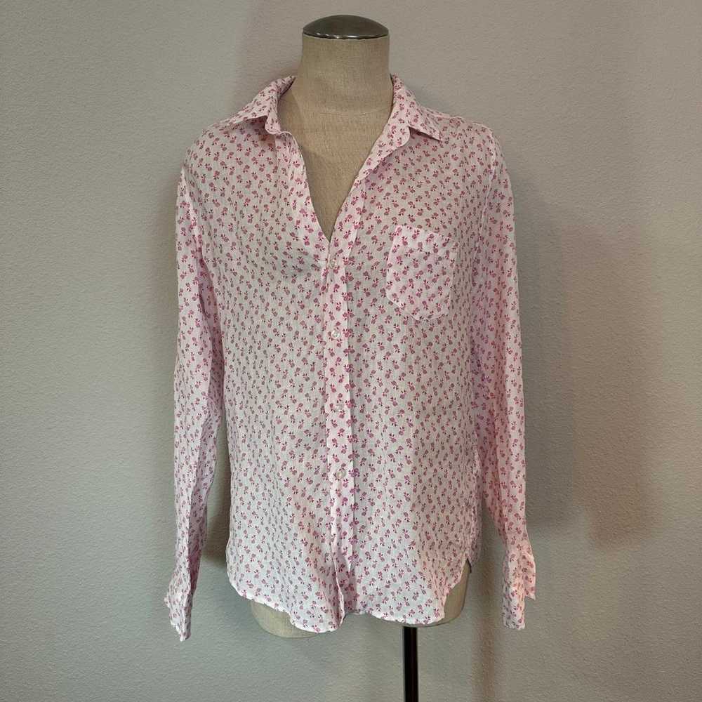 Frank and Eileen Barry Woven Linen Button Up Shir… - image 1