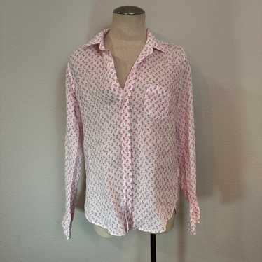 Frank and Eileen Barry Woven Linen Button Up Shir… - image 1