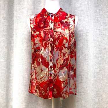 Carolina Herrera New York abstract red floral sle… - image 1