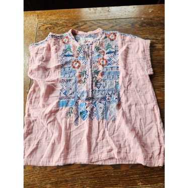 Johnny Was Chrisley pink Embroidered Top sz Medium - image 1