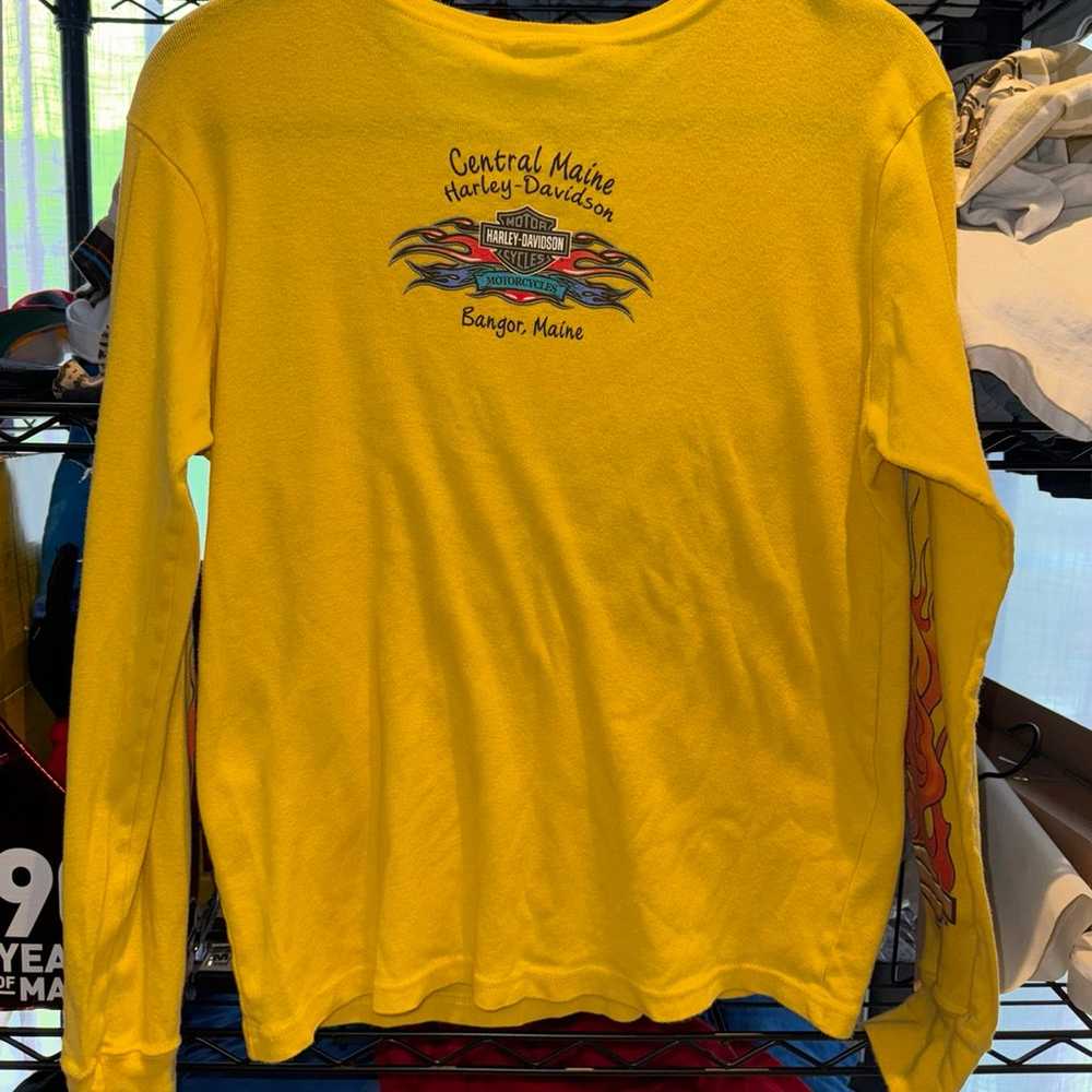 Y2K 2006 Women’s Harley Davison Yellow Longsleeve… - image 6