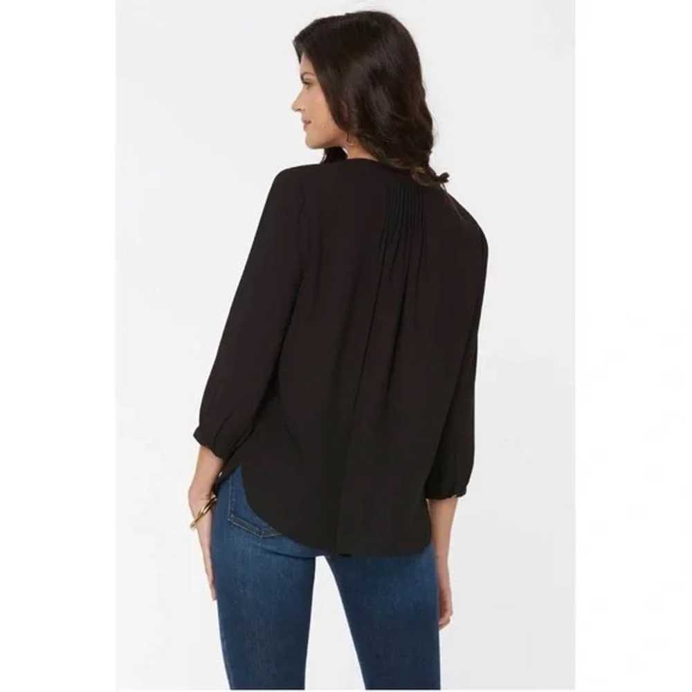 NYDJ Black Pintuck Blouse Top - image 3