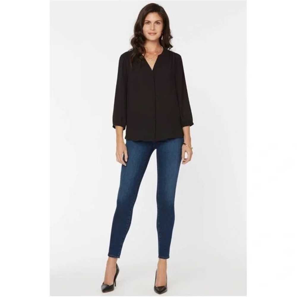 NYDJ Black Pintuck Blouse Top - image 4