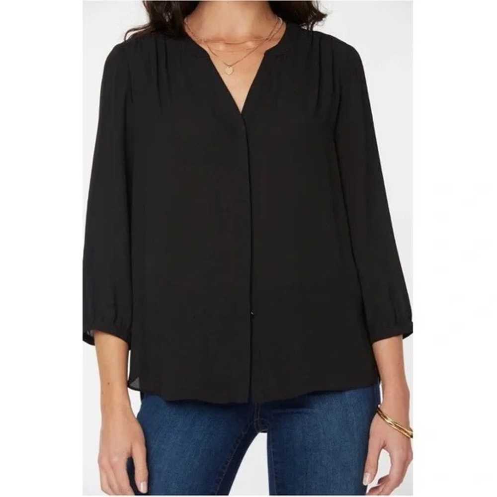 NYDJ Black Pintuck Blouse Top - image 6