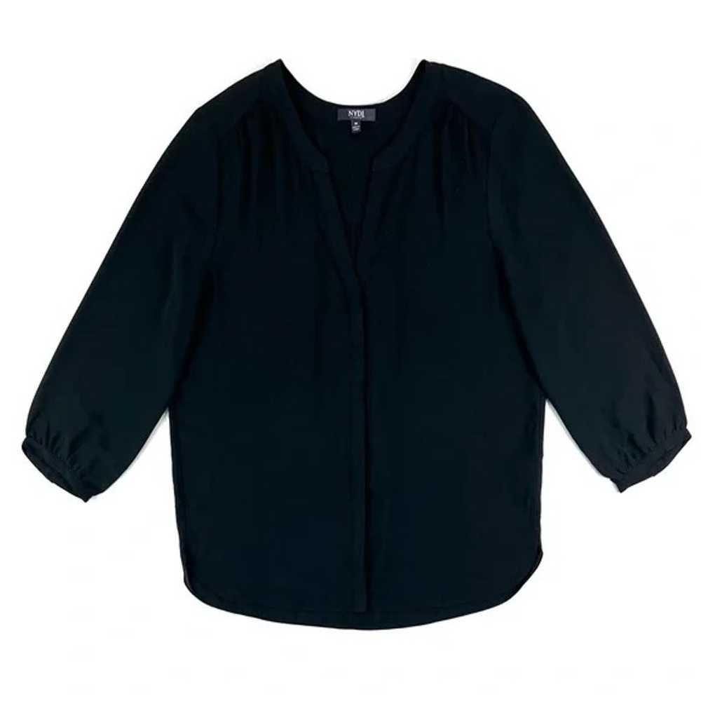 NYDJ Black Pintuck Blouse Top - image 7