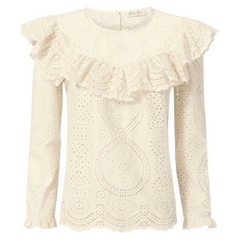 Loveshackfancy Medium Eyelet Top Blouse Button Ba… - image 3