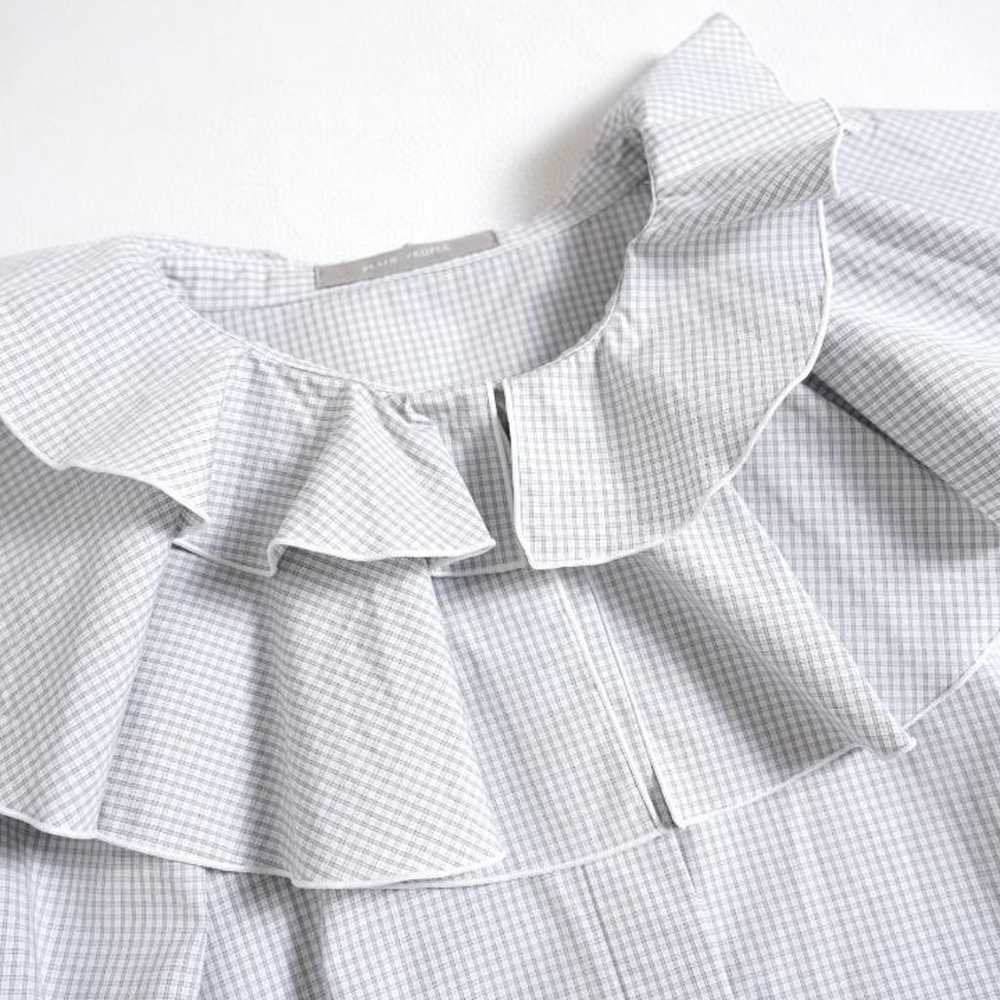 629u * Beautiful plain people frill trim check bl… - image 3