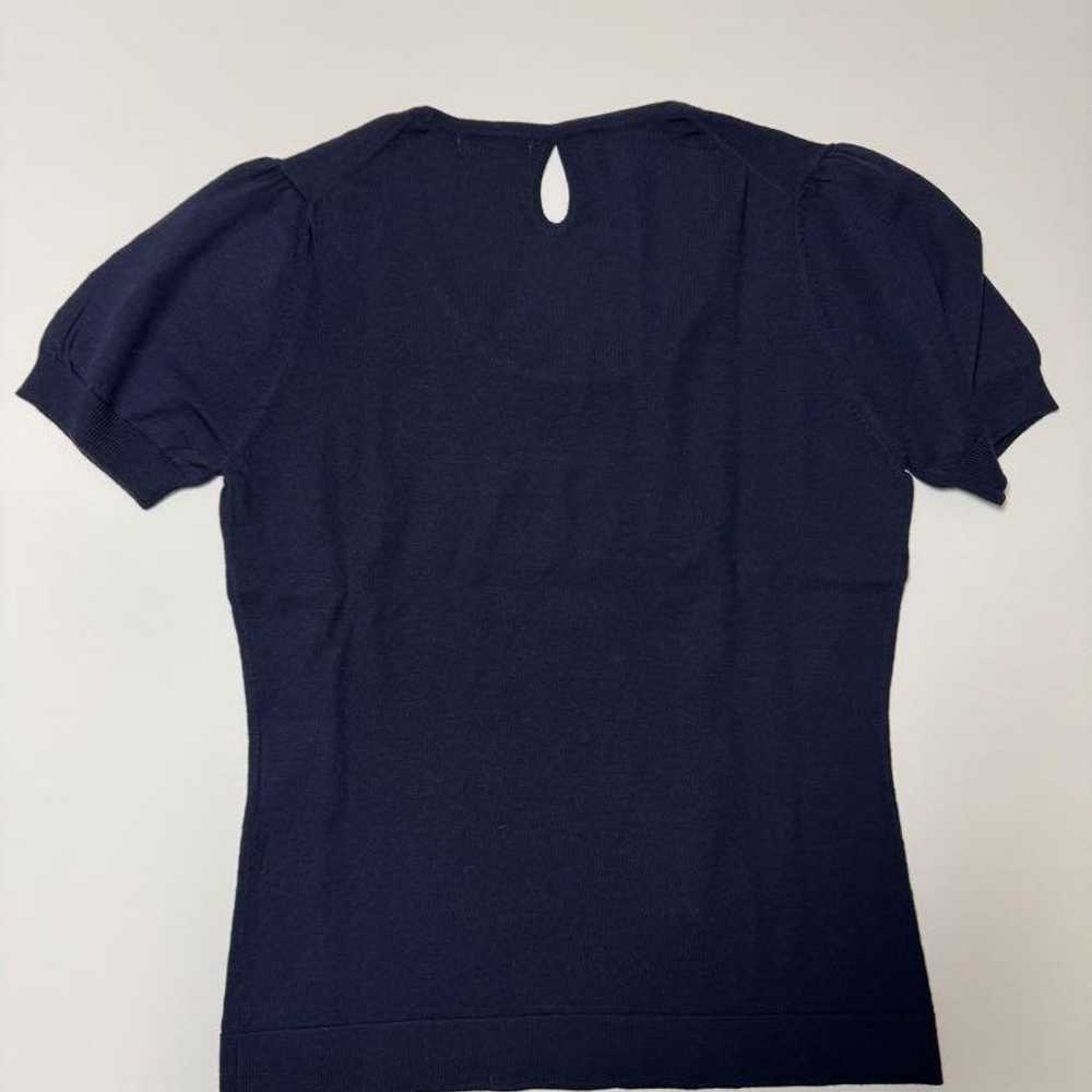 37 BARNEY NEW YORK Navy Short Sleeve Knit Top - image 4