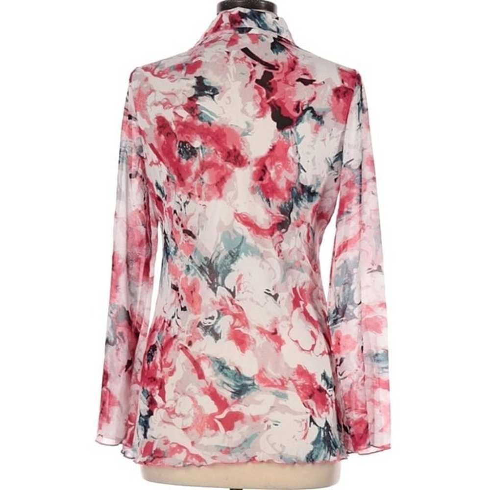 BCBGMAXAZRIA Soon Pink Long Sleeve Floral Tunic B… - image 3