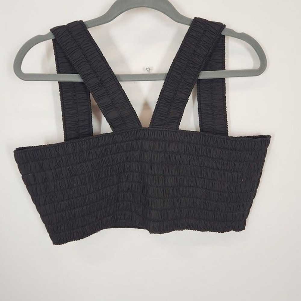 A.L.C Cielo Smocked Cotton Crop Tank in Black Siz… - image 7