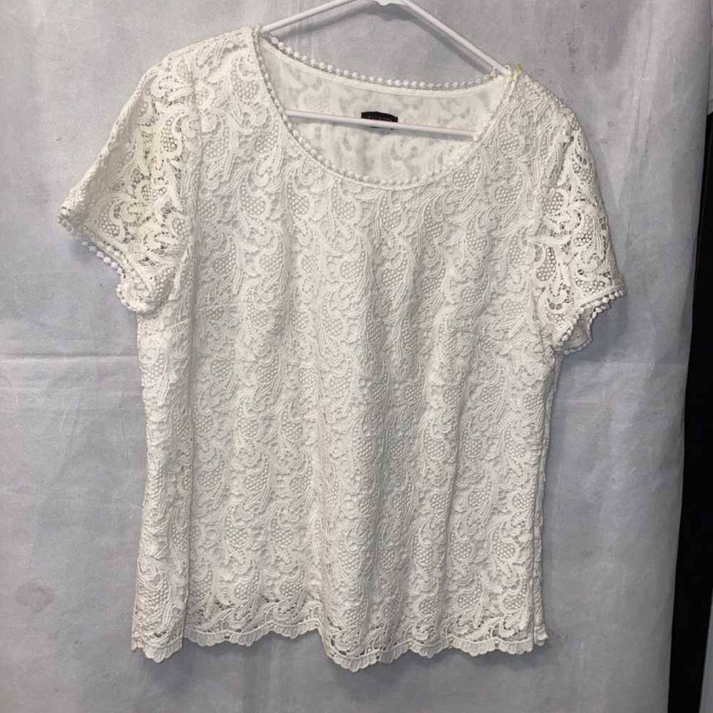 Talbots Blossoms women  lace Blouse - image 10