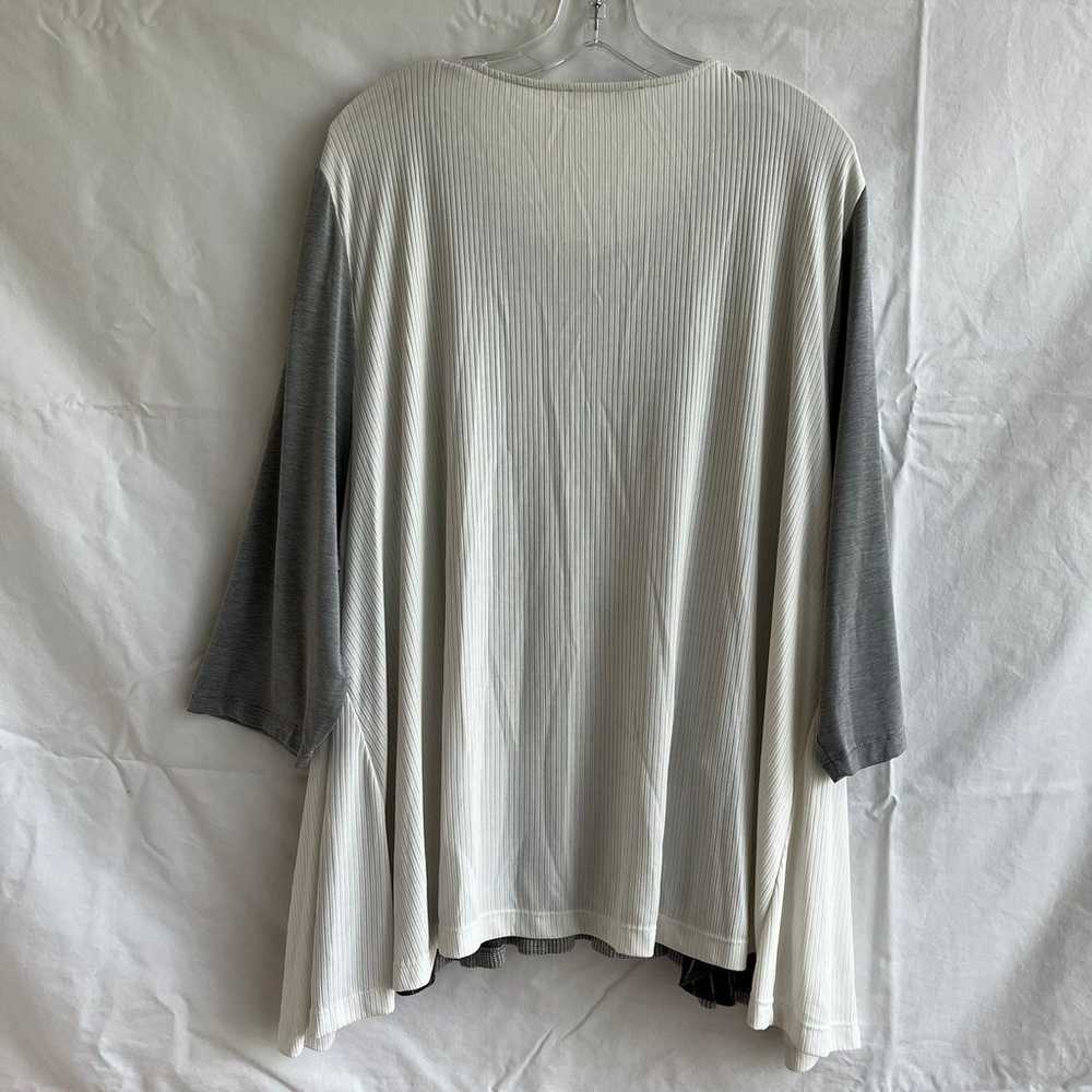 Alembika Ribbed knit asymmetrical hem 3/4 sleeve … - image 5