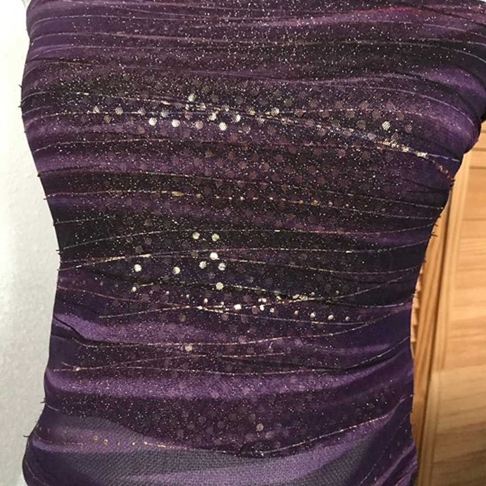 Shimmery Strapless top Purple and gold Fully lined - image 4