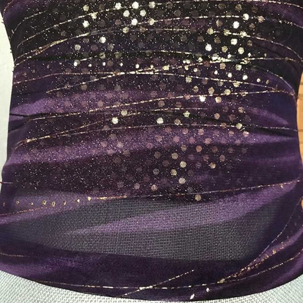 Shimmery Strapless top Purple and gold Fully lined - image 5