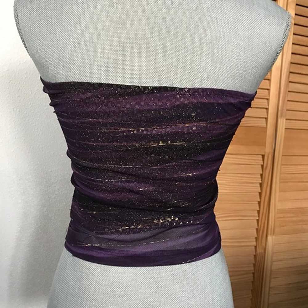 Shimmery Strapless top Purple and gold Fully lined - image 8