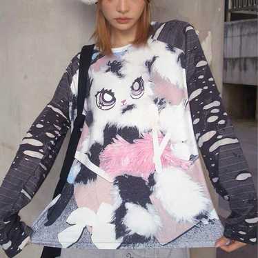 CFIERCE Bunny Print Raglan Sleeve Top - image 1