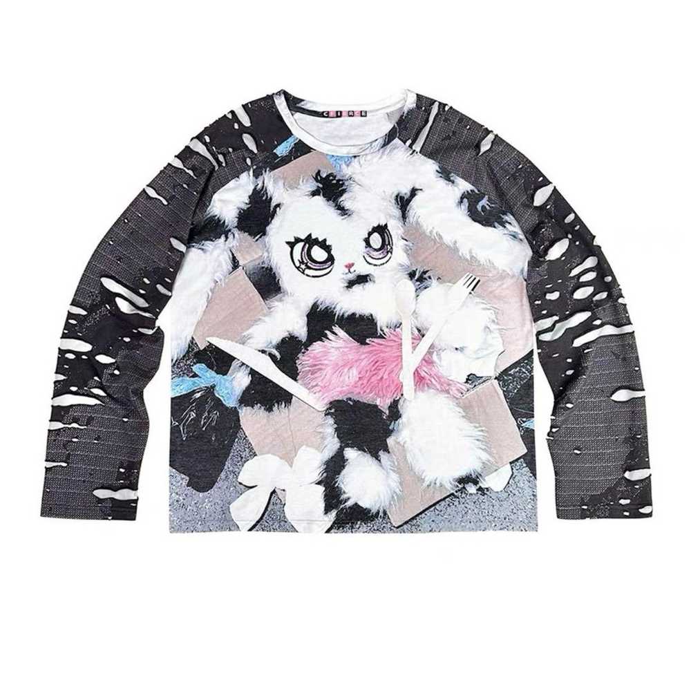 CFIERCE Bunny Print Raglan Sleeve Top - image 5