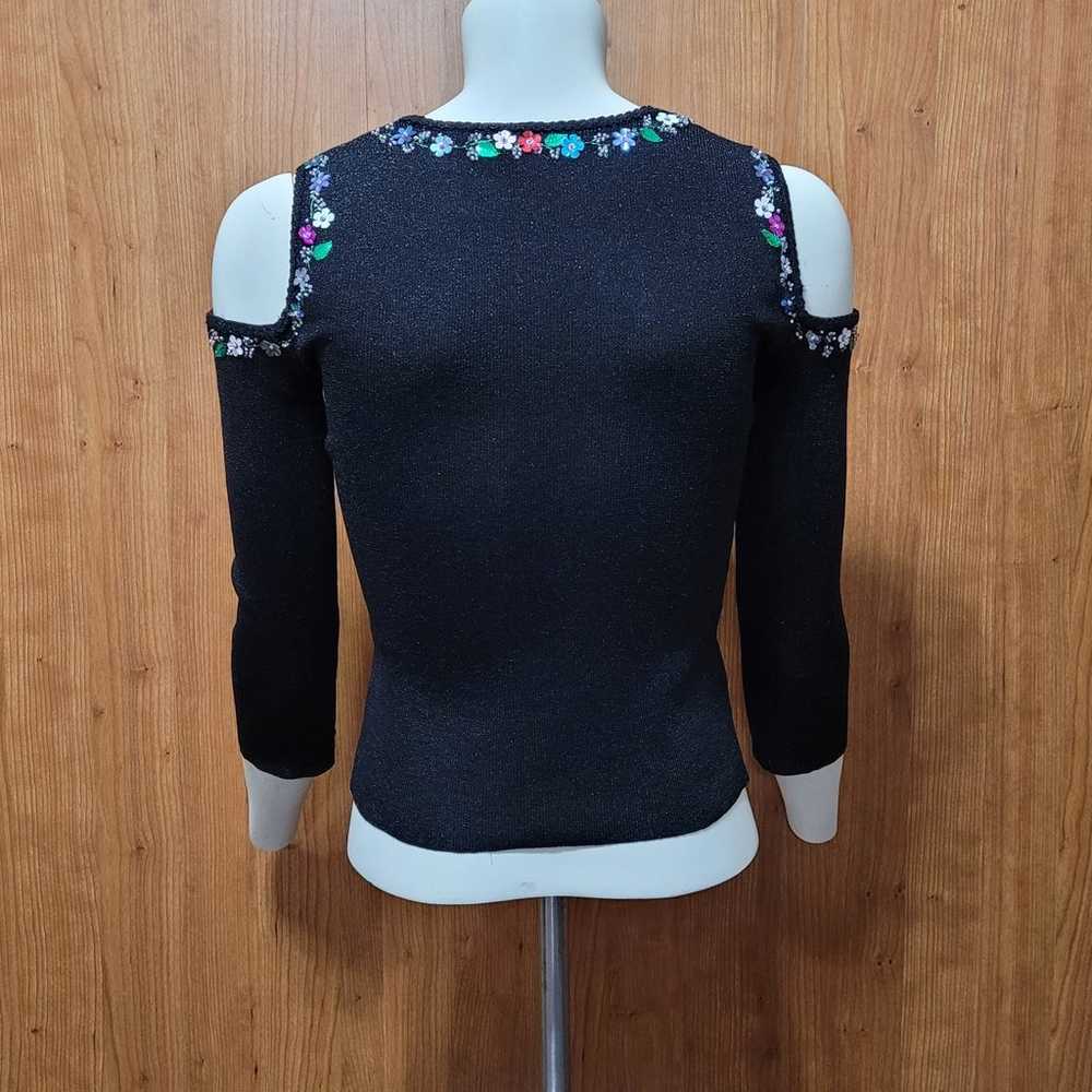 Betsey Johnson VTG 90s Y2K Sparkly Cold Shoulder … - image 5