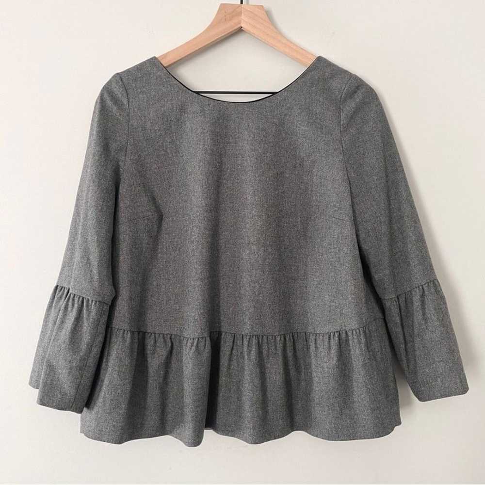 Sezane Tavia Blouse Grey Wool Blend Size 38 US 6 … - image 4