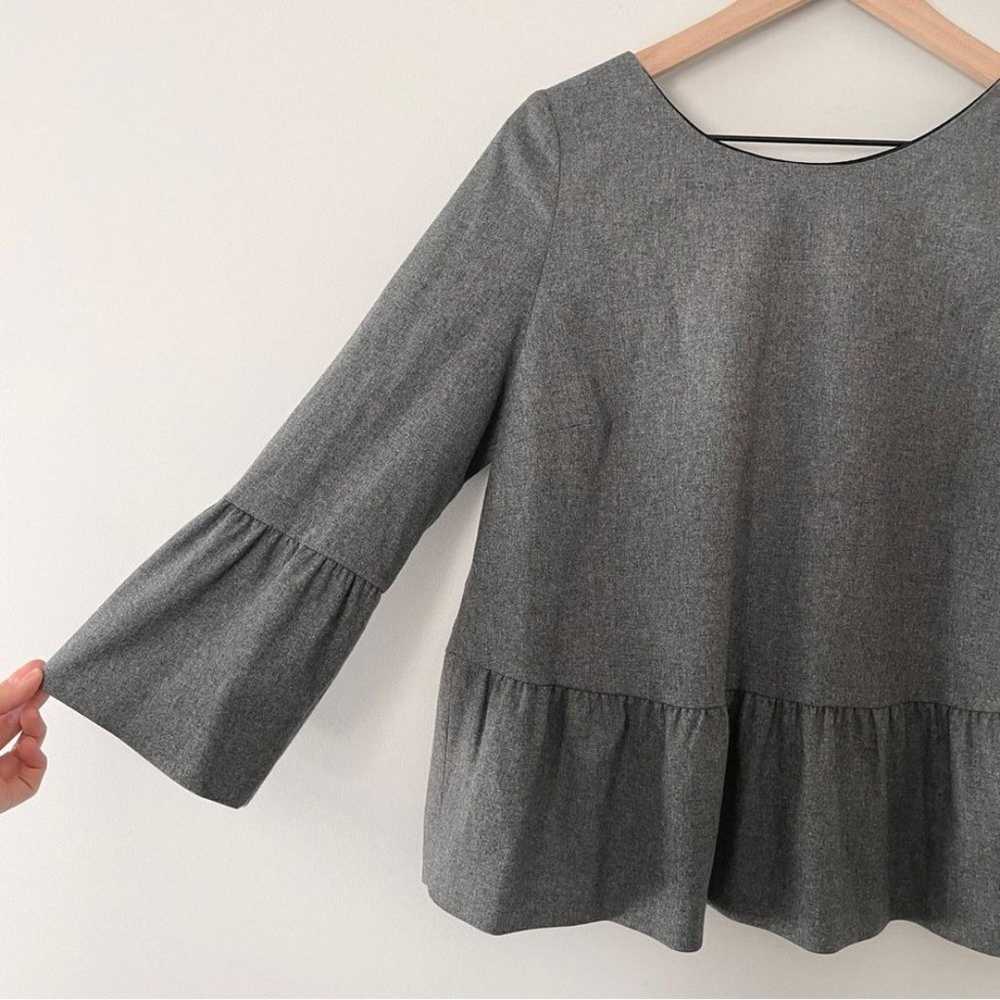 Sezane Tavia Blouse Grey Wool Blend Size 38 US 6 … - image 5