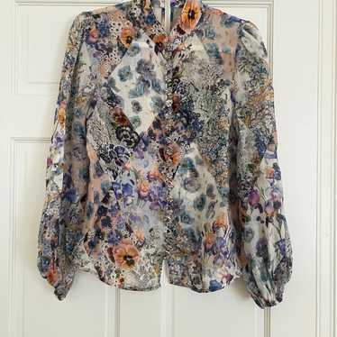 Zimmermann Floral Print Mock Blouse SIZE 2 (US 6) - image 1