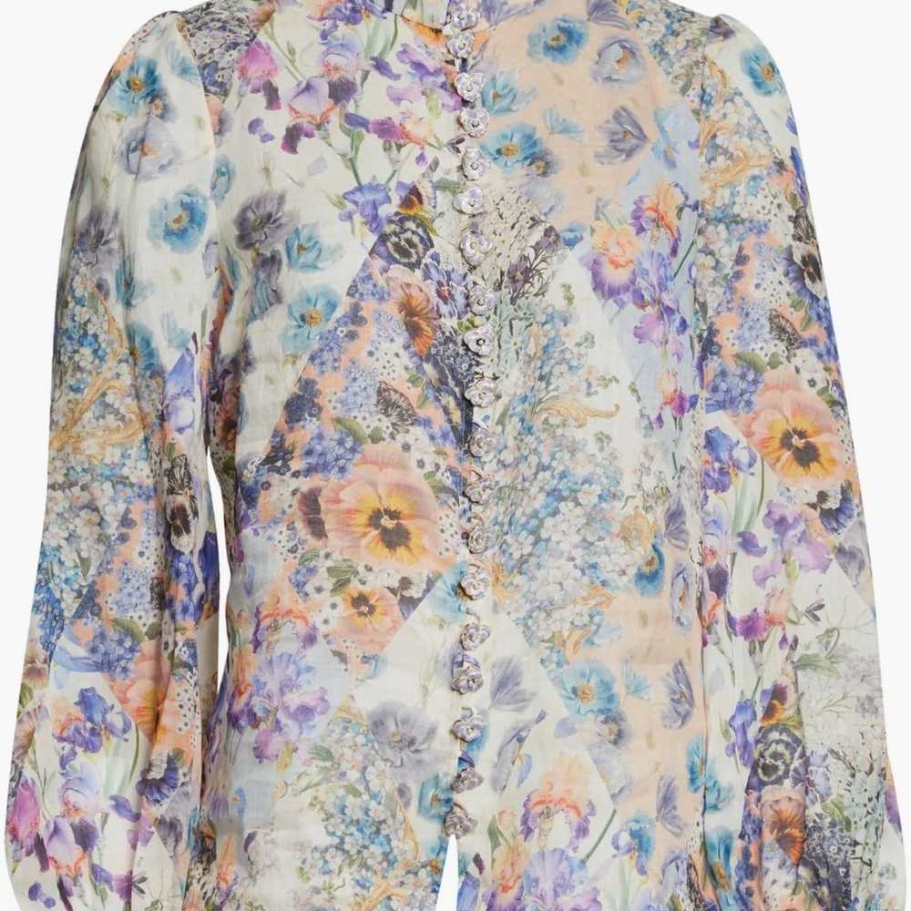 Zimmermann Floral Print Mock Blouse SIZE 2 (US 6) - image 8