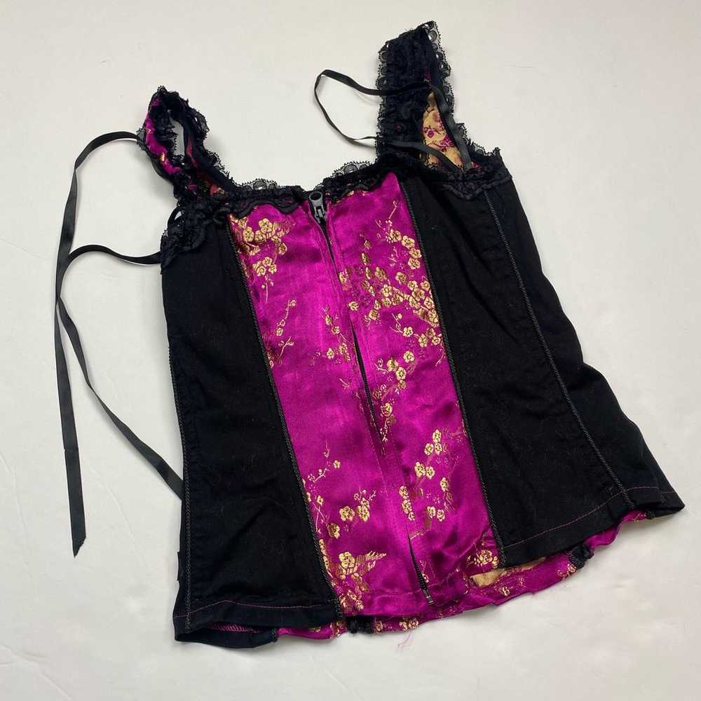 Y2k Tripp NYC oriental flower blossom lace halter… - image 4