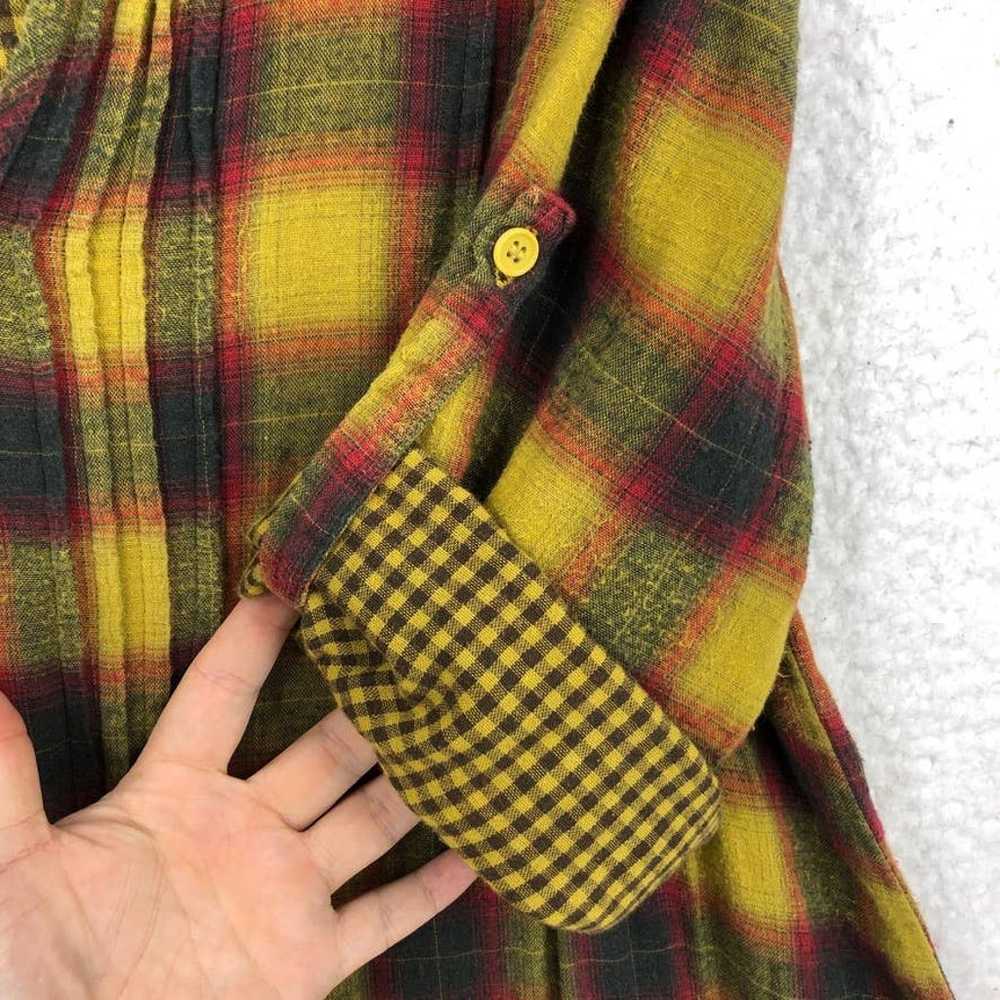 CP Shades Flannel Tunic Top Womens Small Yellow G… - image 3