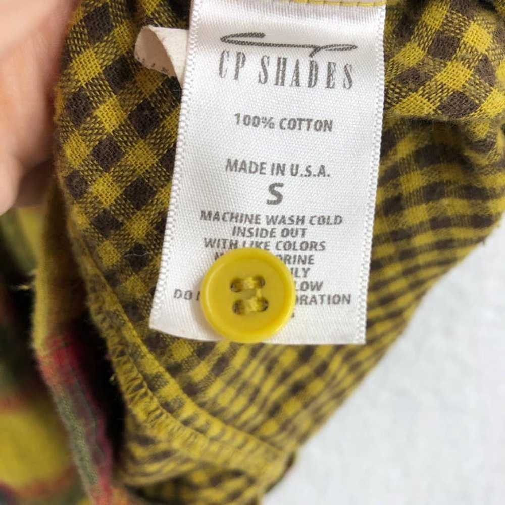 CP Shades Flannel Tunic Top Womens Small Yellow G… - image 4