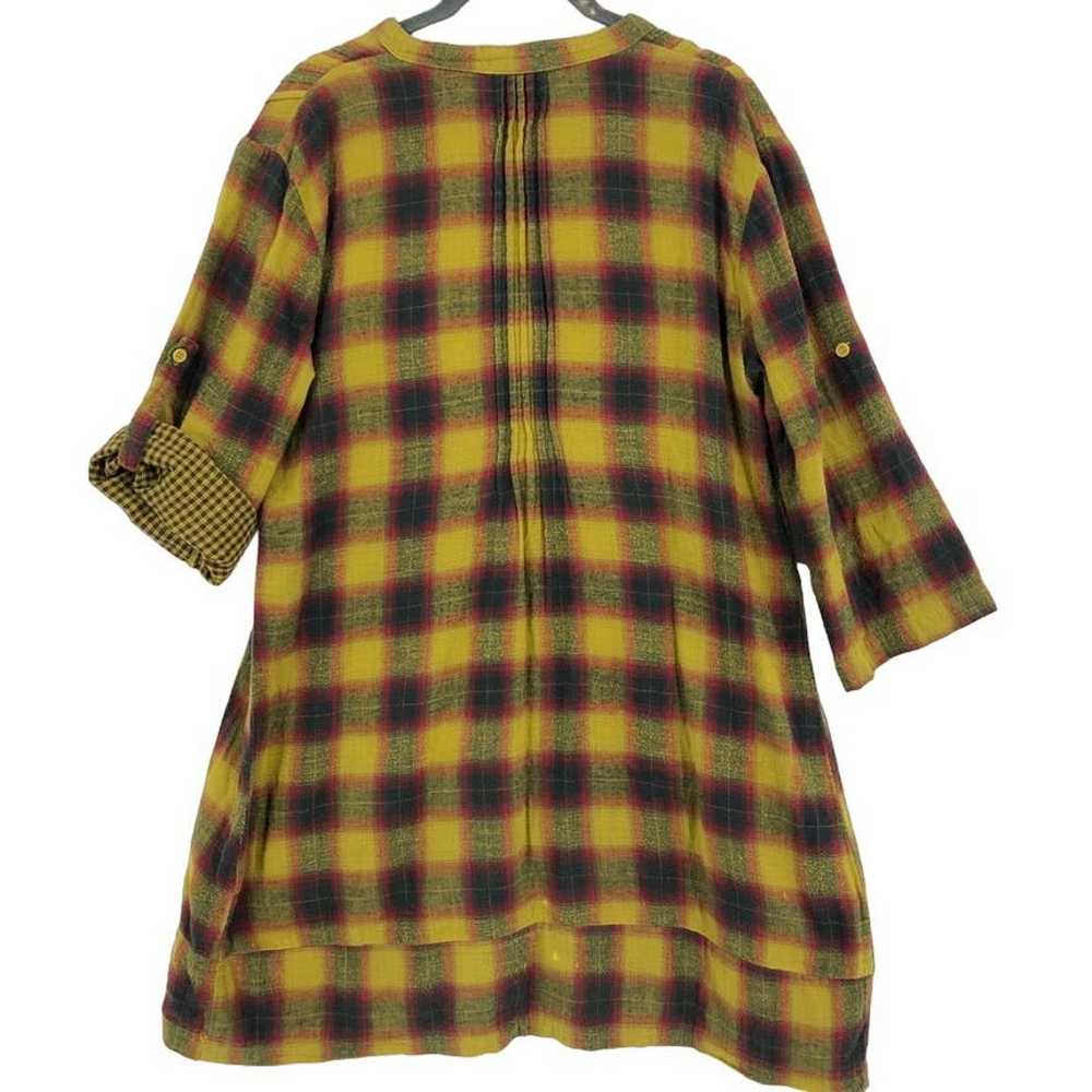 CP Shades Flannel Tunic Top Womens Small Yellow G… - image 5