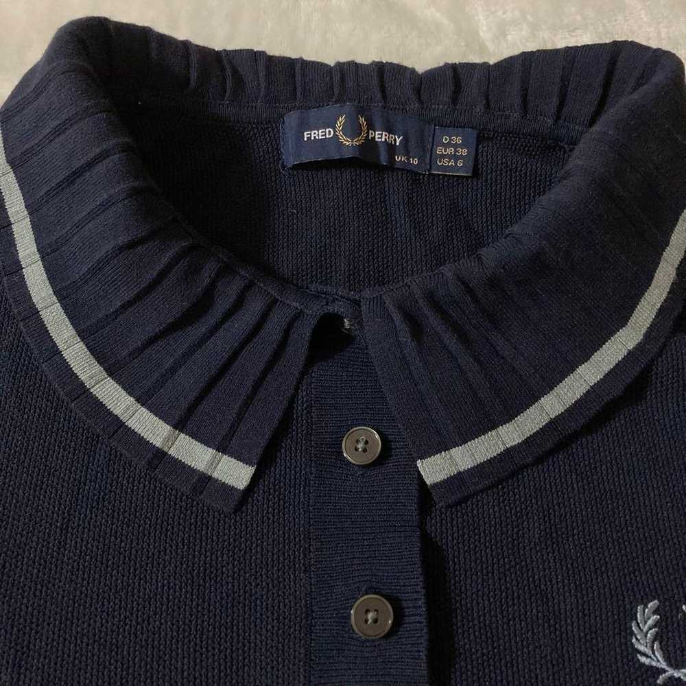 Fred Perry Pleated Collar Polo Shirt M - image 3