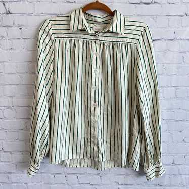 Anthropologie Ayr Button Up Long Sleeve 100% Silk 