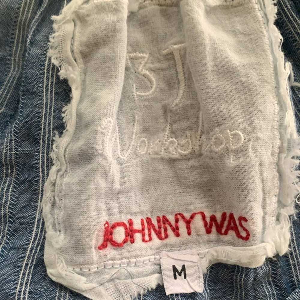 Johnny Was 3J Workshop Blue Floral Embroidered To… - image 4