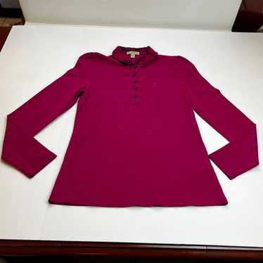 Burberry Brit pink Mock Neck Long Sleeve Polo Ruf… - image 1