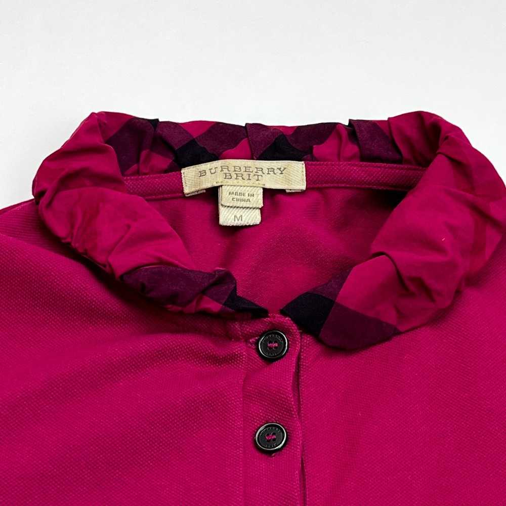 Burberry Brit pink Mock Neck Long Sleeve Polo Ruf… - image 5